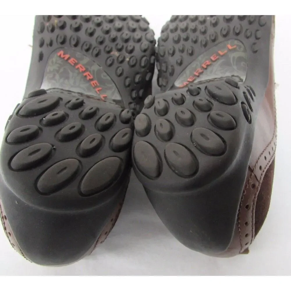 Merrell women's brown suede leather size 6.5 mary jane shoes comfort walking